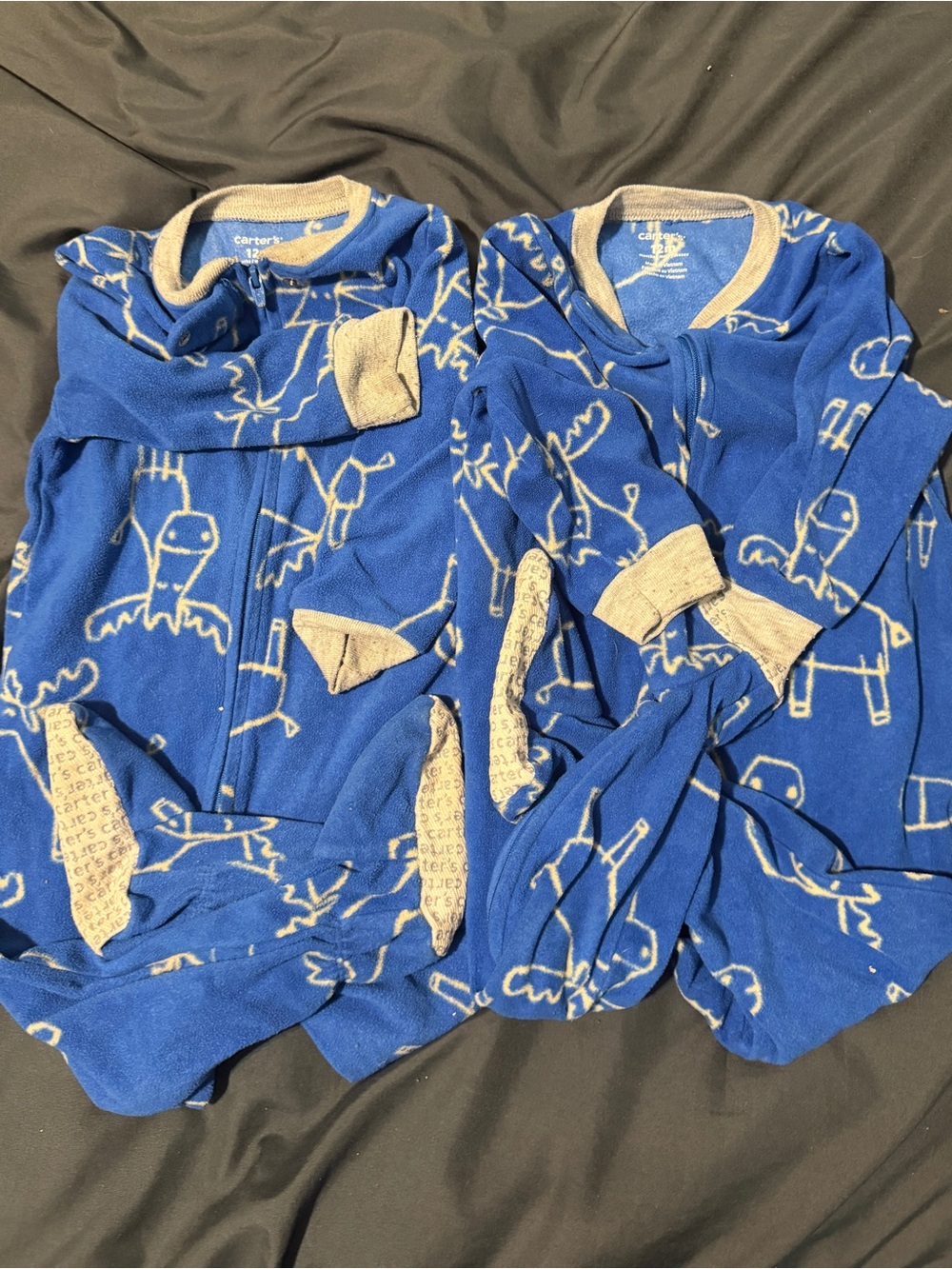 Carter's Blue Robot Print Sleep Sacks with Cream Trim (Set of 2)